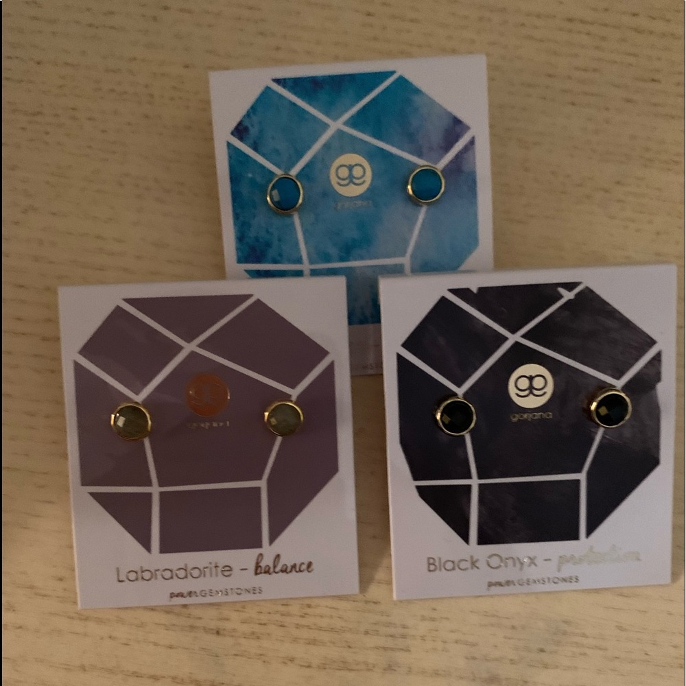 Set of 3 Gorjana gemstone earrings